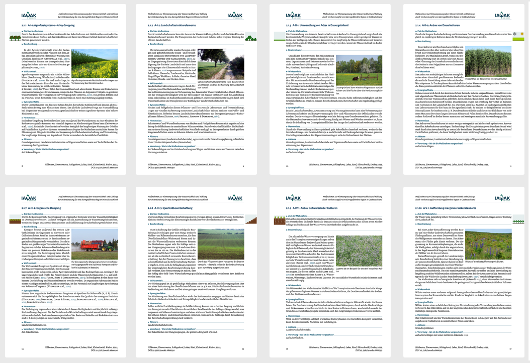 Maßnahmen zur Klimaanpassung über Wasserrückhalt und Kühlung durch Verdunstung für eine dürregefährdete Region in Ostdeutschland